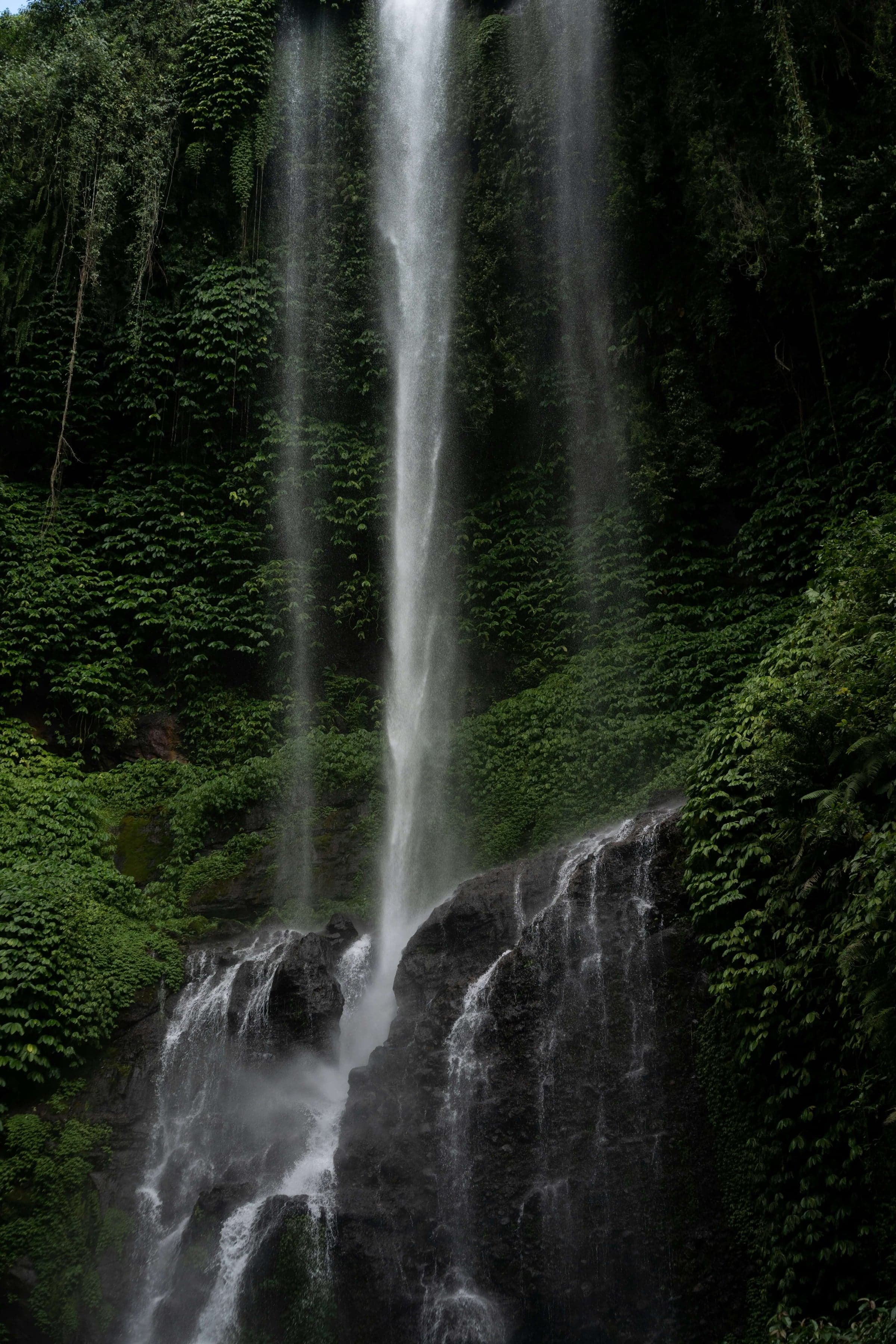 Lombok jungle waterfall in the island interior