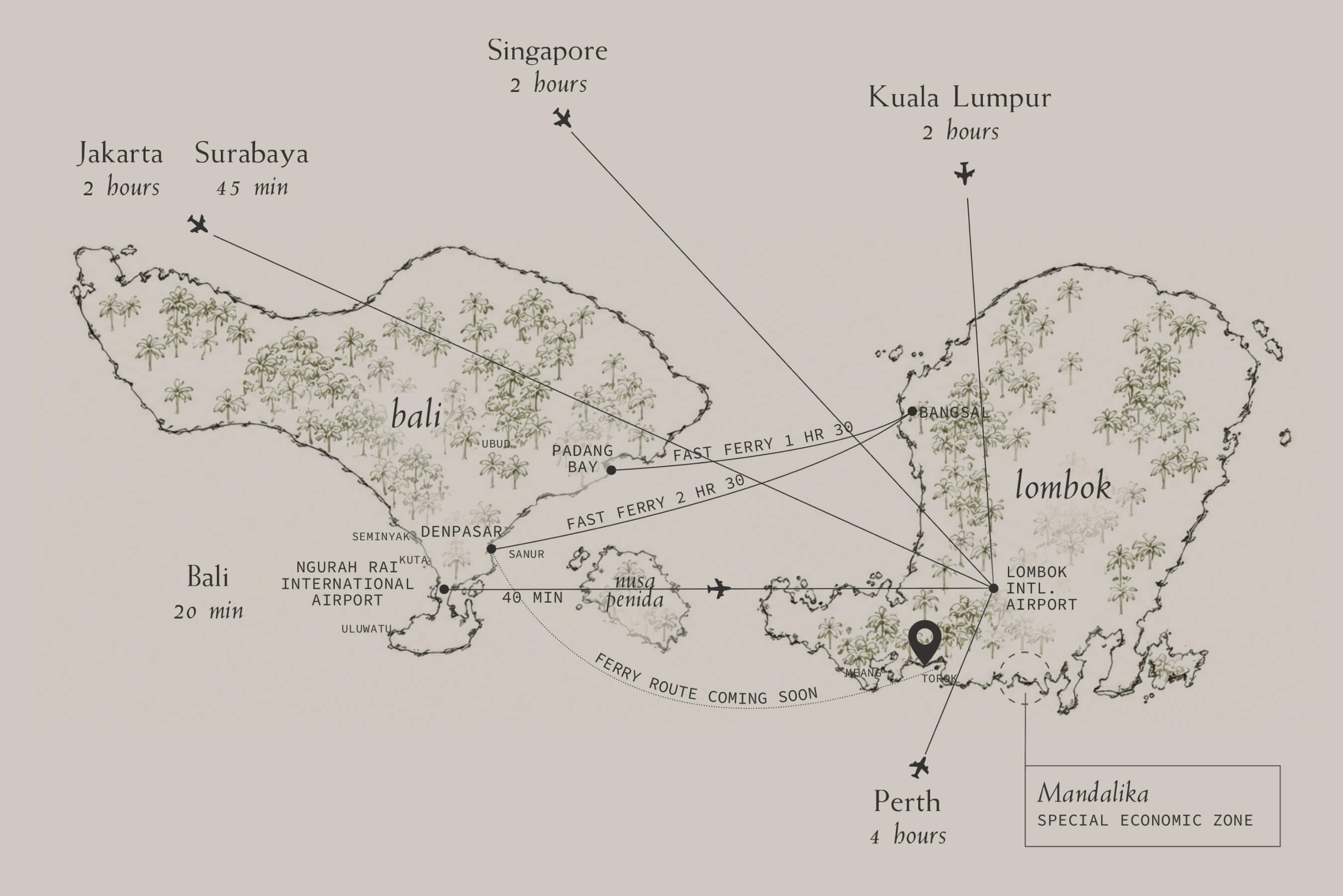 Map of Kapal Oasis location in South Lombok