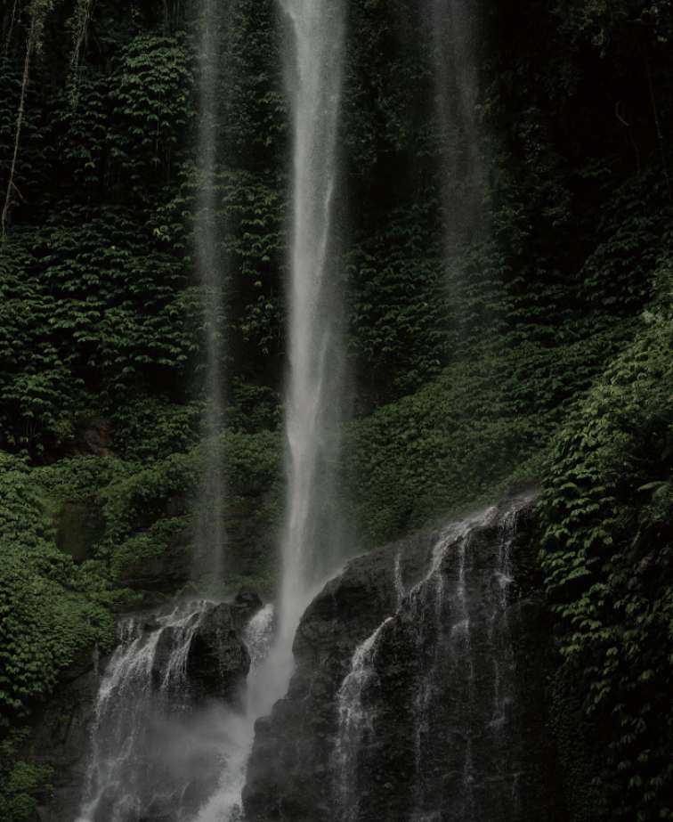 Waterfalls and jungle pathways
